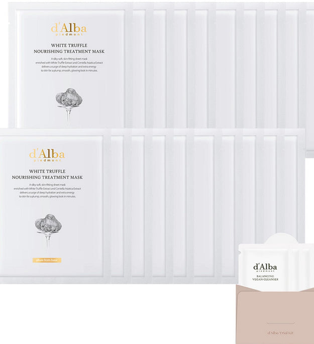 Dalba Masque de traitement nourrissant à la truffe blanche 25 ml x 20p + Gel nettoyant acide faible 3 ml x 5p