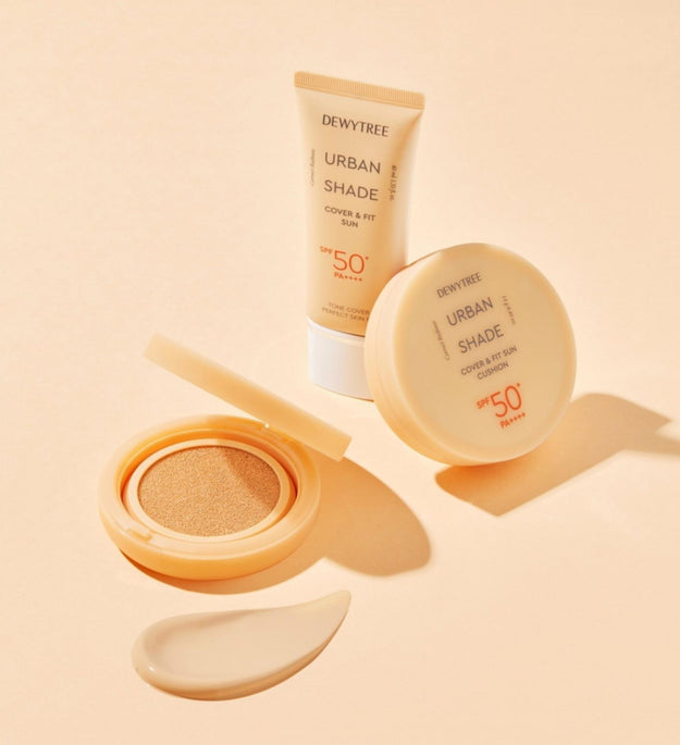 デューイツリー アーバン シェード カバー & フィット サン クリーム SPF50+ PA++++ 40ml + 10ml + クレンジング ミルク 10ml セット