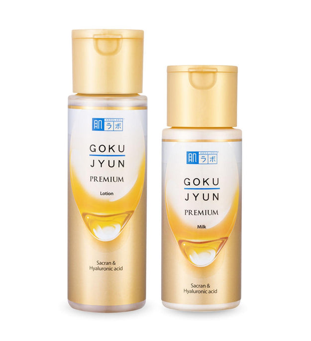 Hadalabo Gokujyun Premium 2 tipos (Loción 170ml + Leche 140ml)