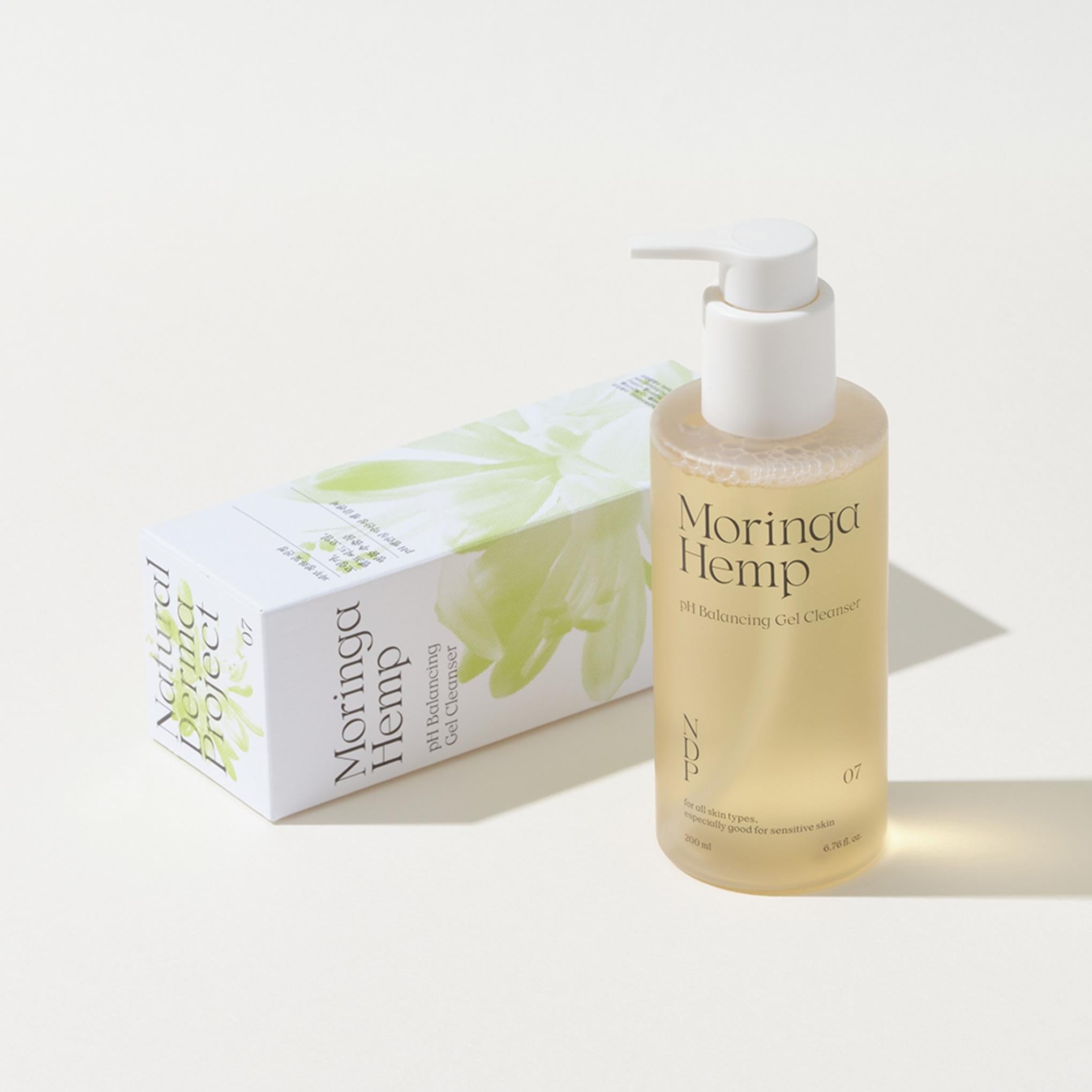 Natural Derma Project Moringa Hemp Detergente gel acido alla canapa