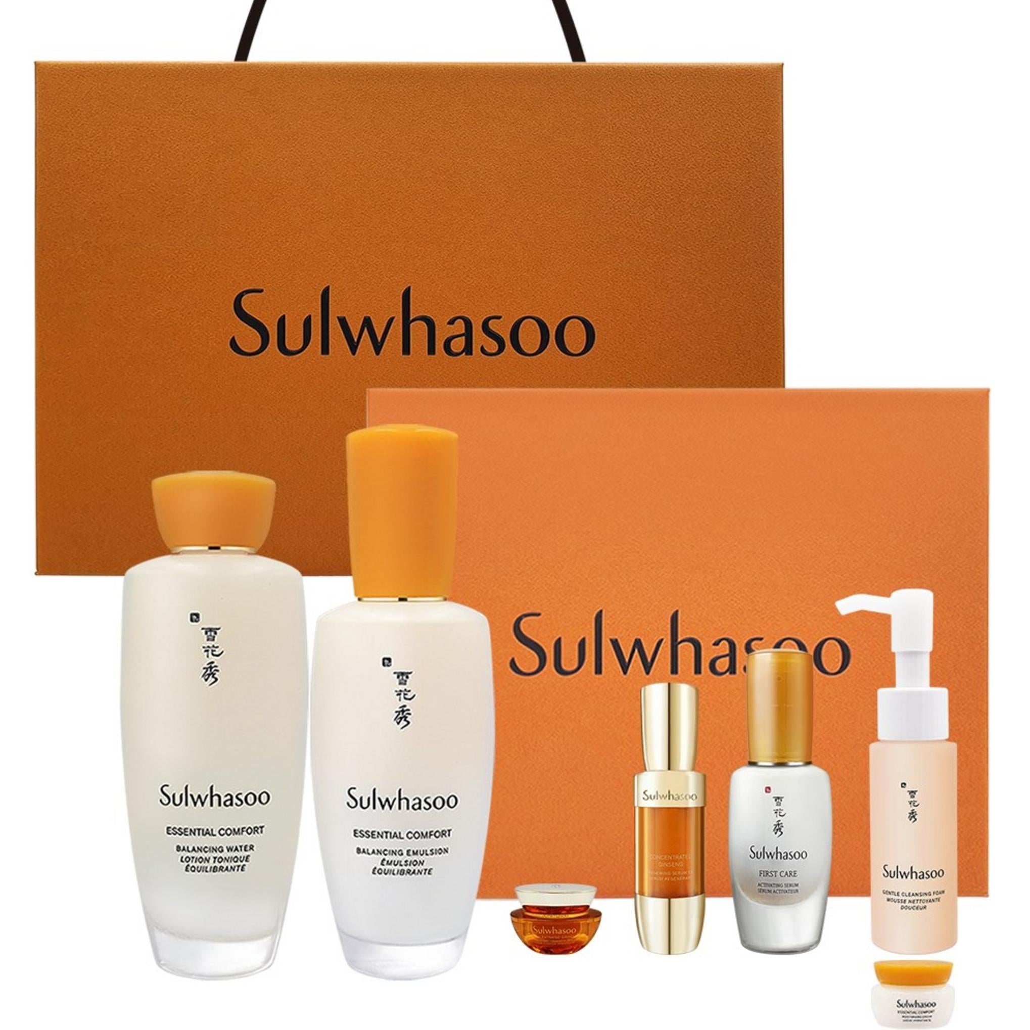 NEW Sulwhasoo Consonant 2-piece set with shopping bag (Concentrated Ginseng Renewing Serum 8ml Concentrated Ginseng Renewing Cream Classic 5ml Gentle Cleansing Foam 50ml Firming Cream 5ml)
