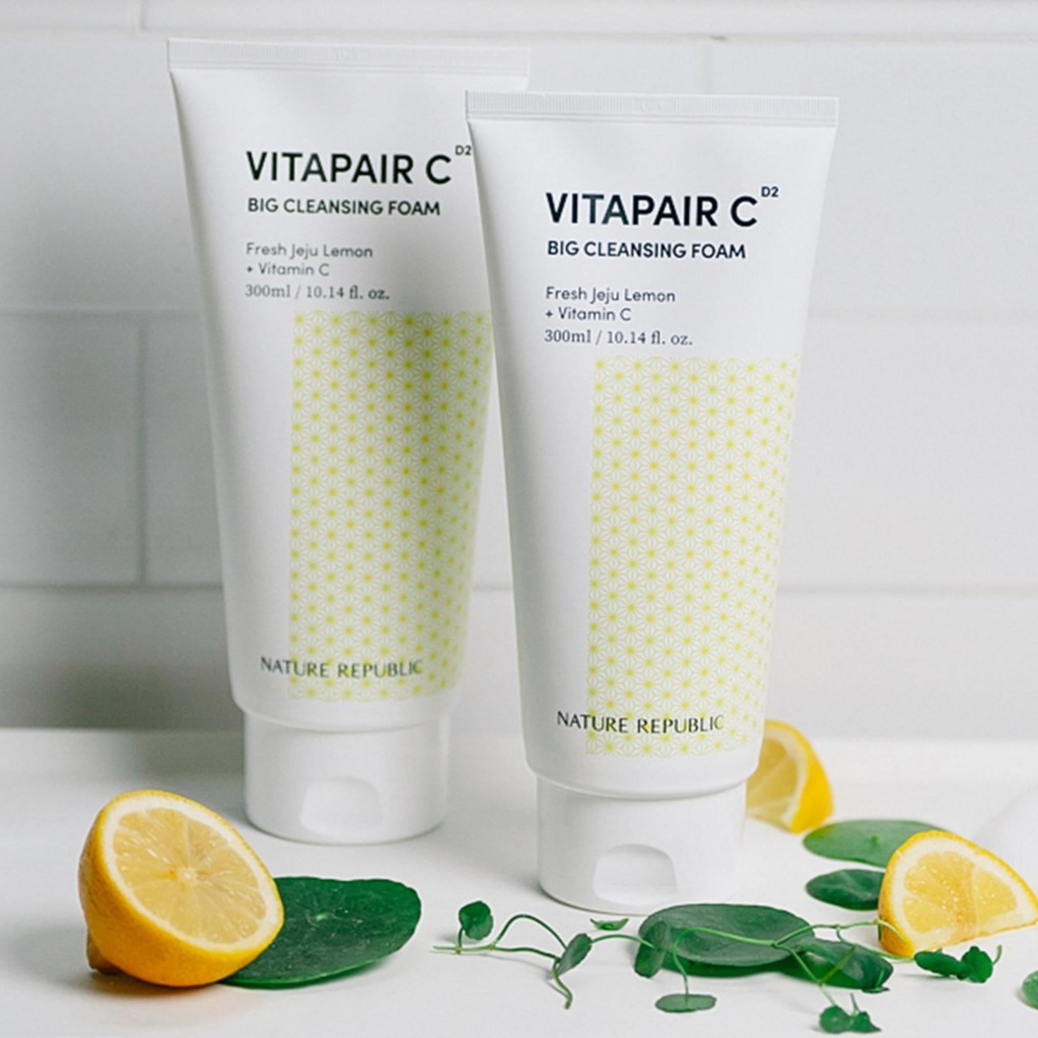 مجموعة رغوة التنظيف الكبيرة من Nature Republic Vita Pair C