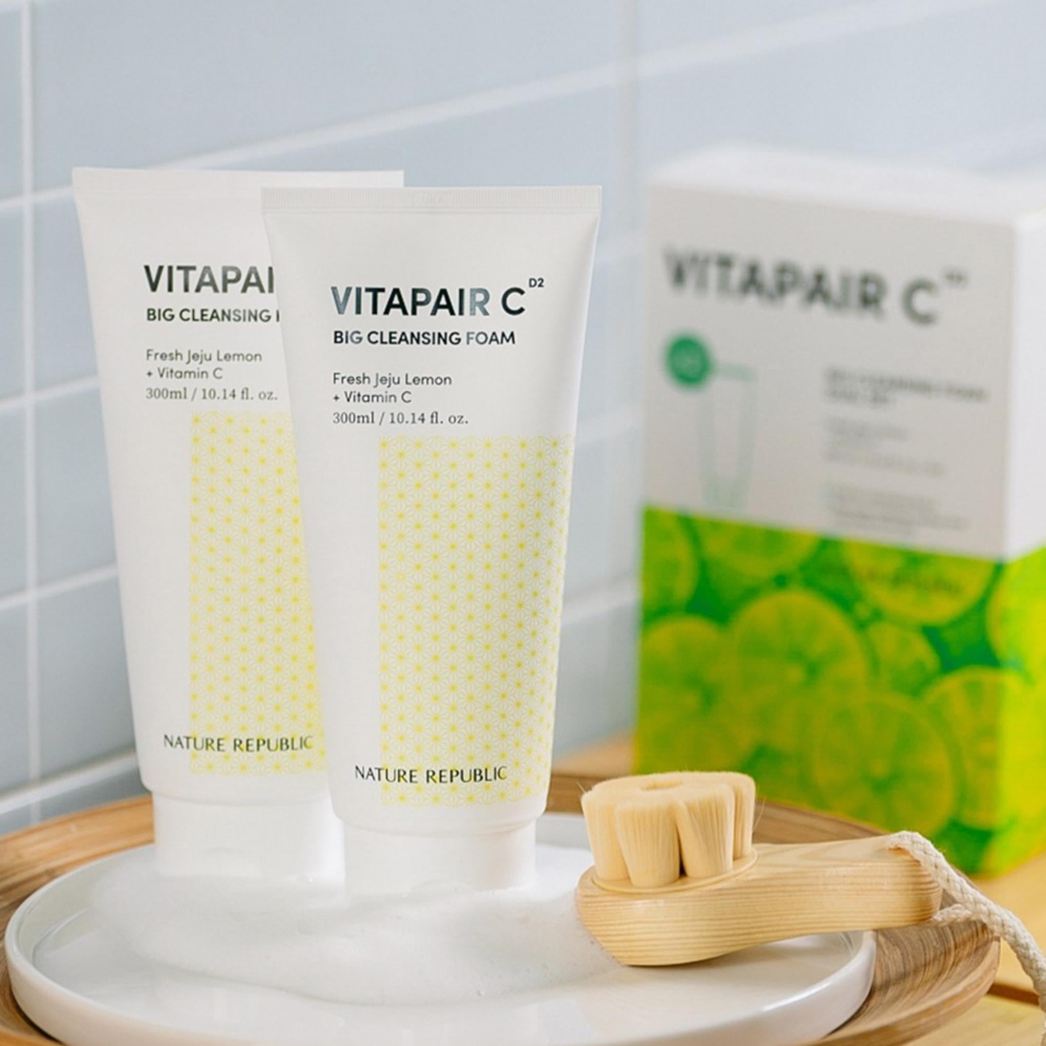 مجموعة رغوة التنظيف الكبيرة من Nature Republic Vita Pair C