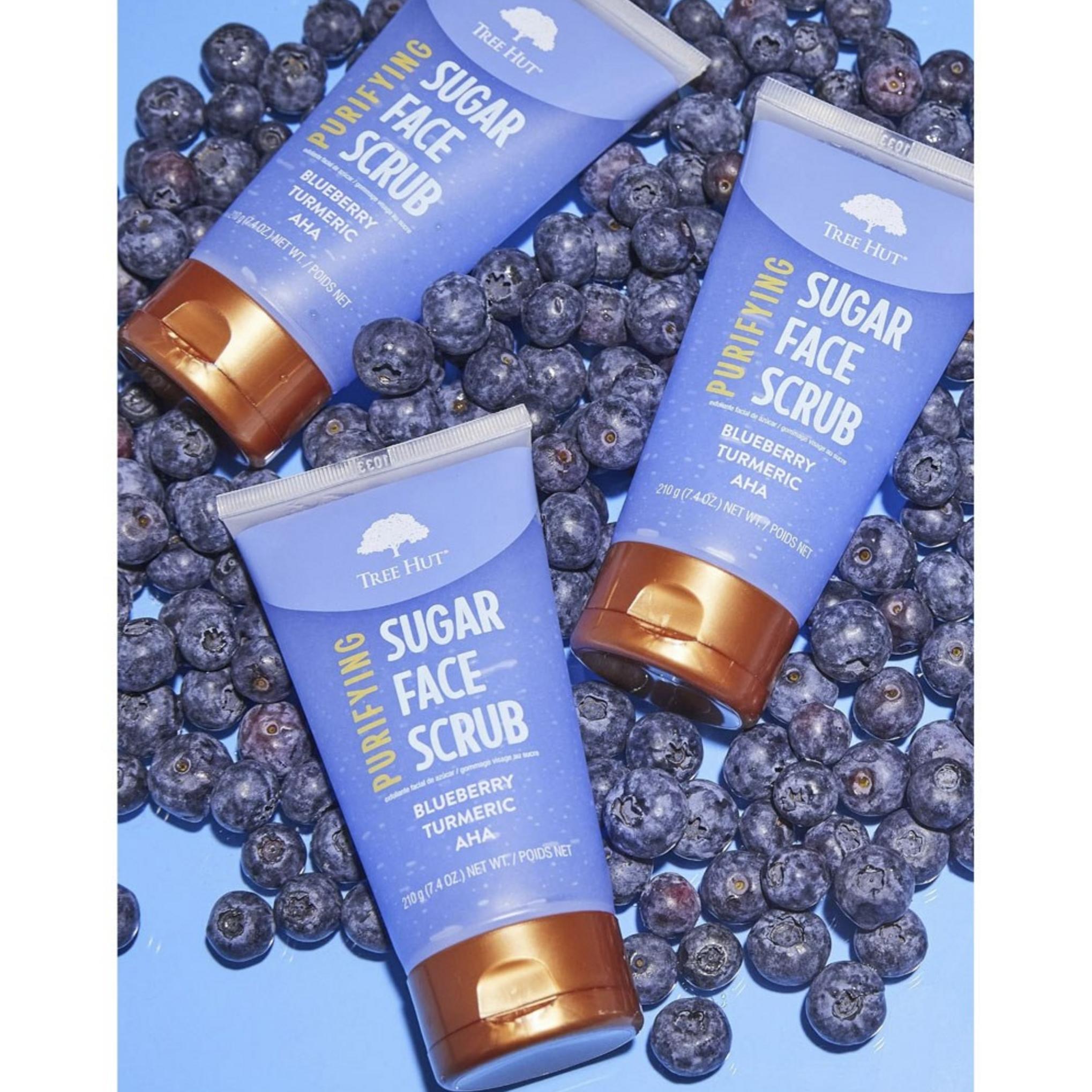 Esfoliante Facial Purificante de Açúcar Tree Hut Mirtilo Cúrcuma Aha