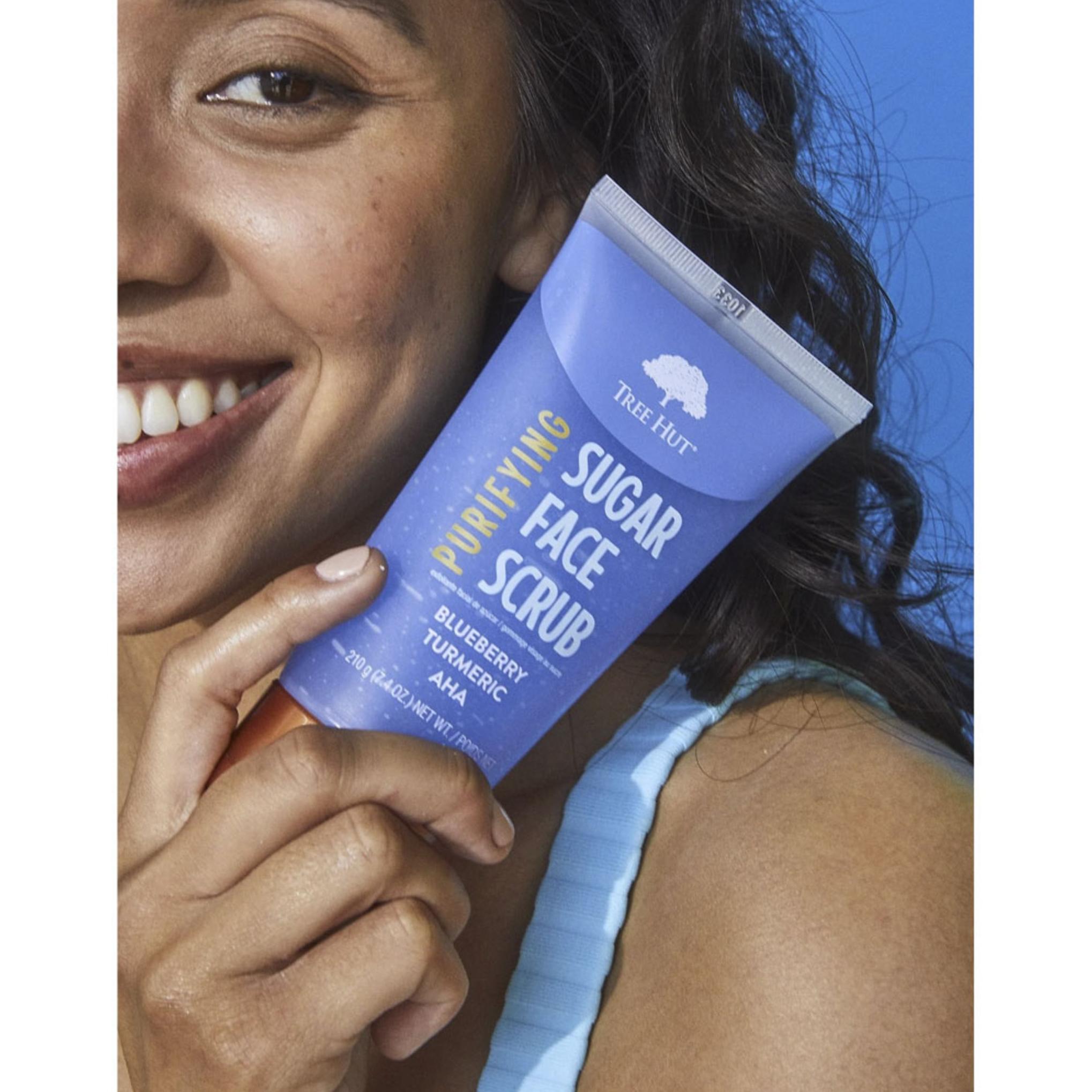 Esfoliante Facial Purificante de Açúcar Tree Hut Mirtilo Cúrcuma Aha