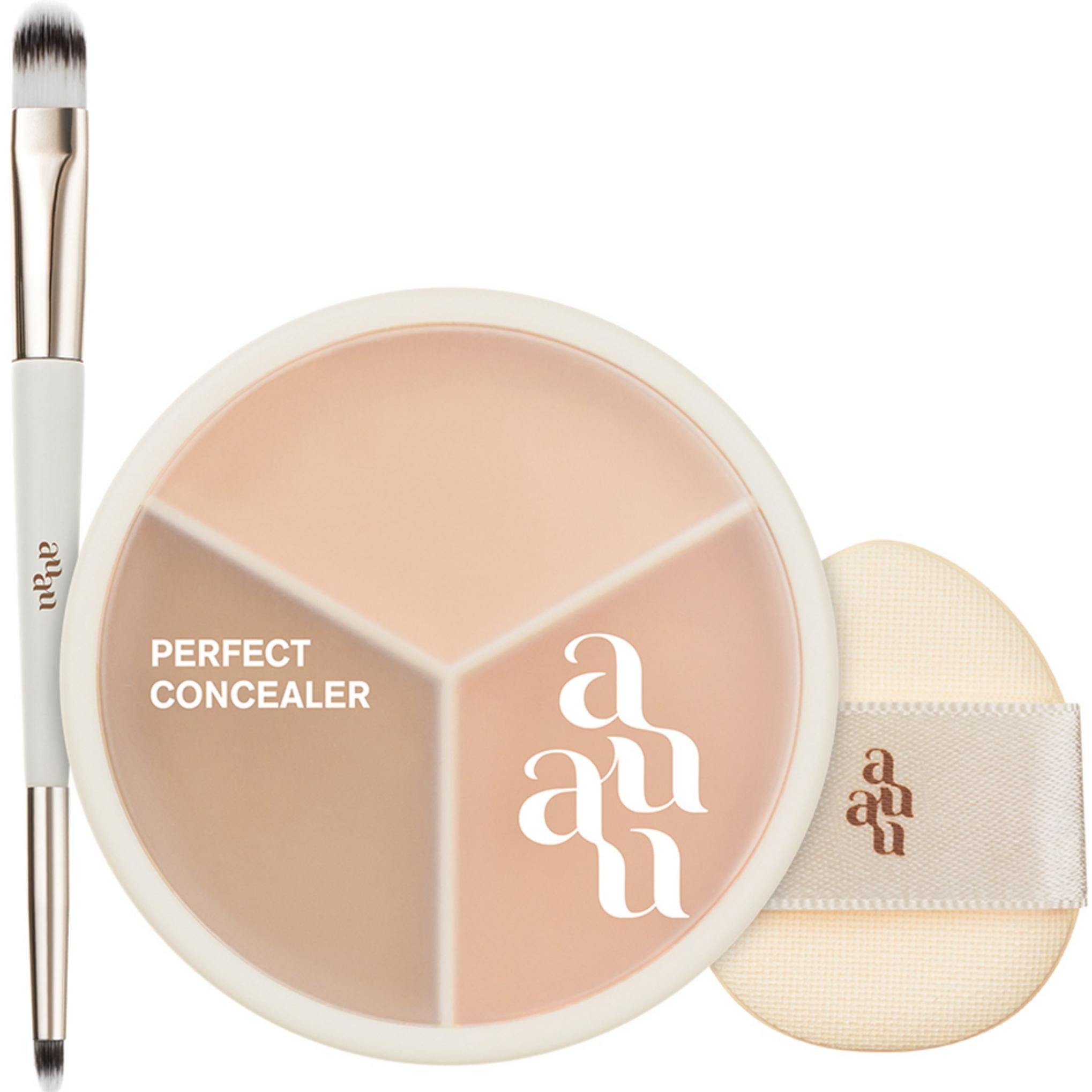 Набор консилеров AYUAYU Perfect Palette 7,5 г + кисть + пуховка для пальцев