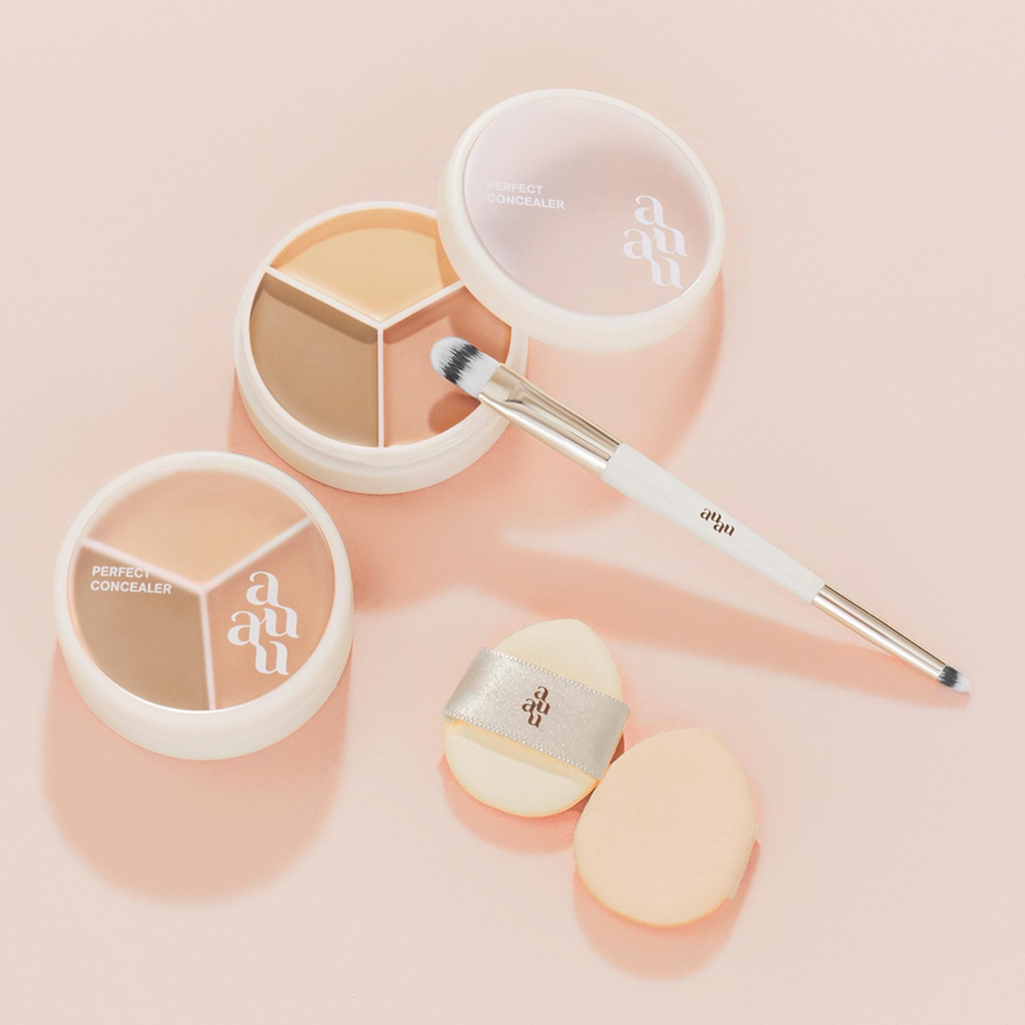 Набор консилеров AYUAYU Perfect Palette 7,5 г + кисть + пуховка для пальцев