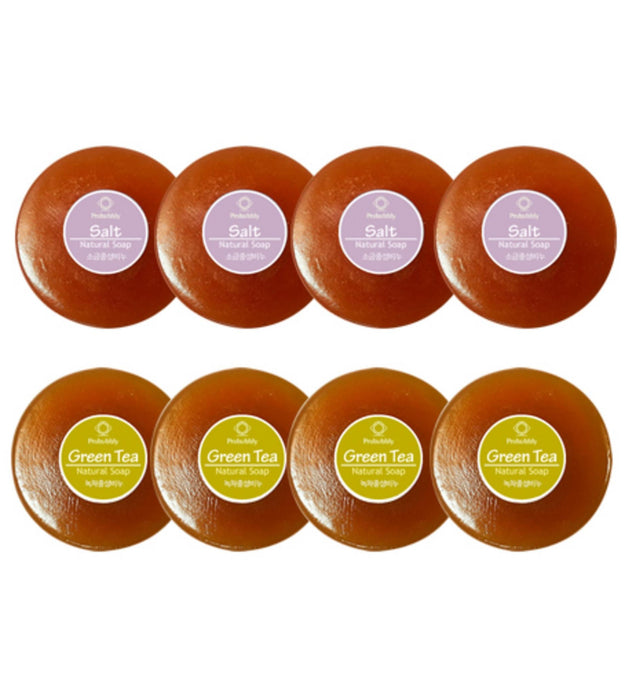 Probubbly Salt Neutral Soap 110g x 4p + Green Tea Neutral Soap 110g x 4p