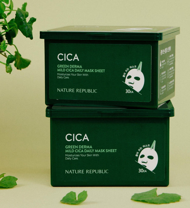 Nature Republic Green Derma Mild Cica Daily Mask Sheet (30 sheets)