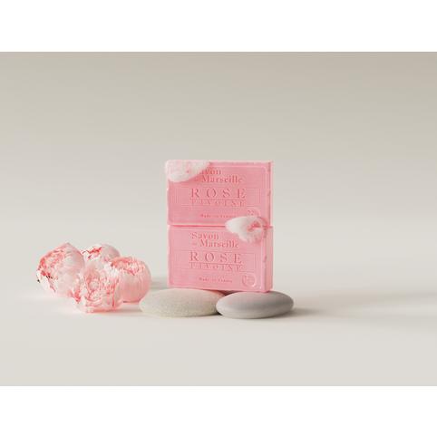Lechatra 1802 Marseille Soap Rose Peony Scent 3p