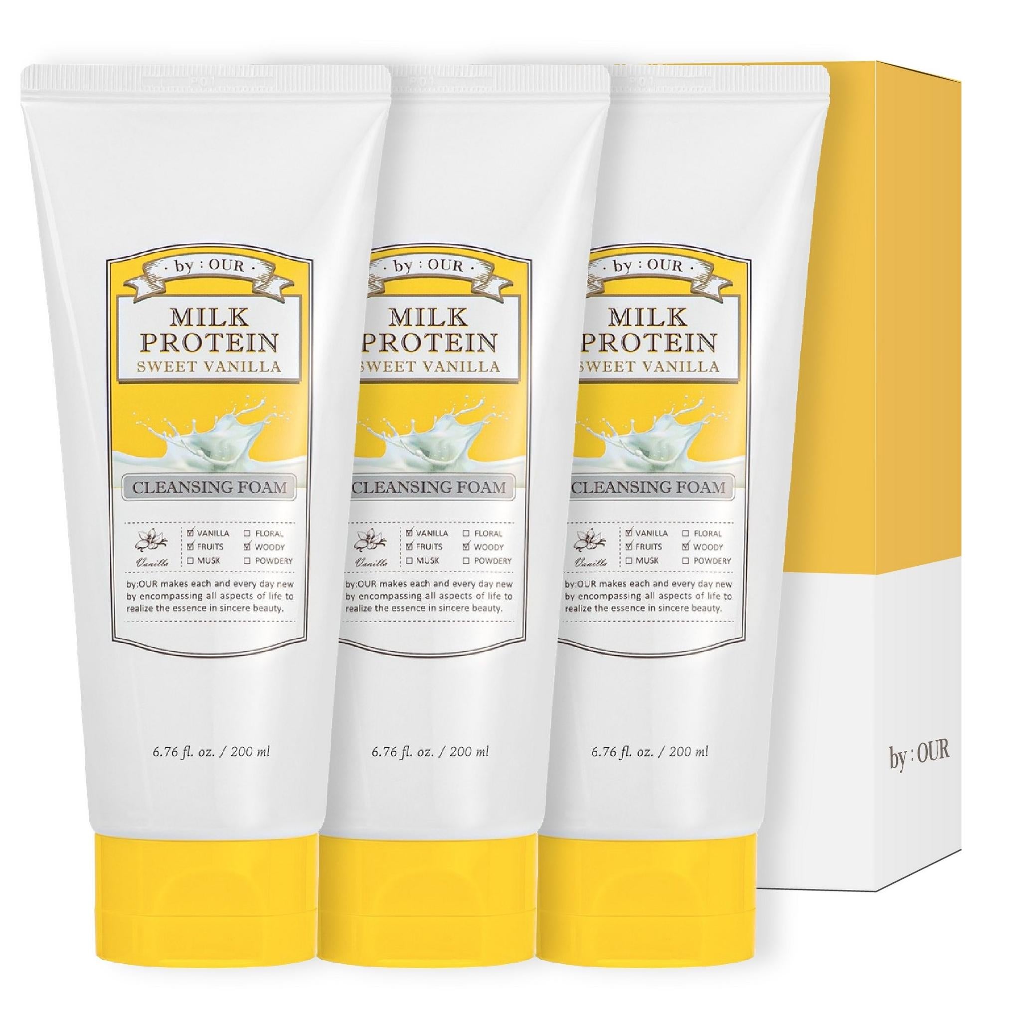 رغوة التنظيف بالفانيليا المخفوقة ببروتين الحليب من باي آور، 200 مل