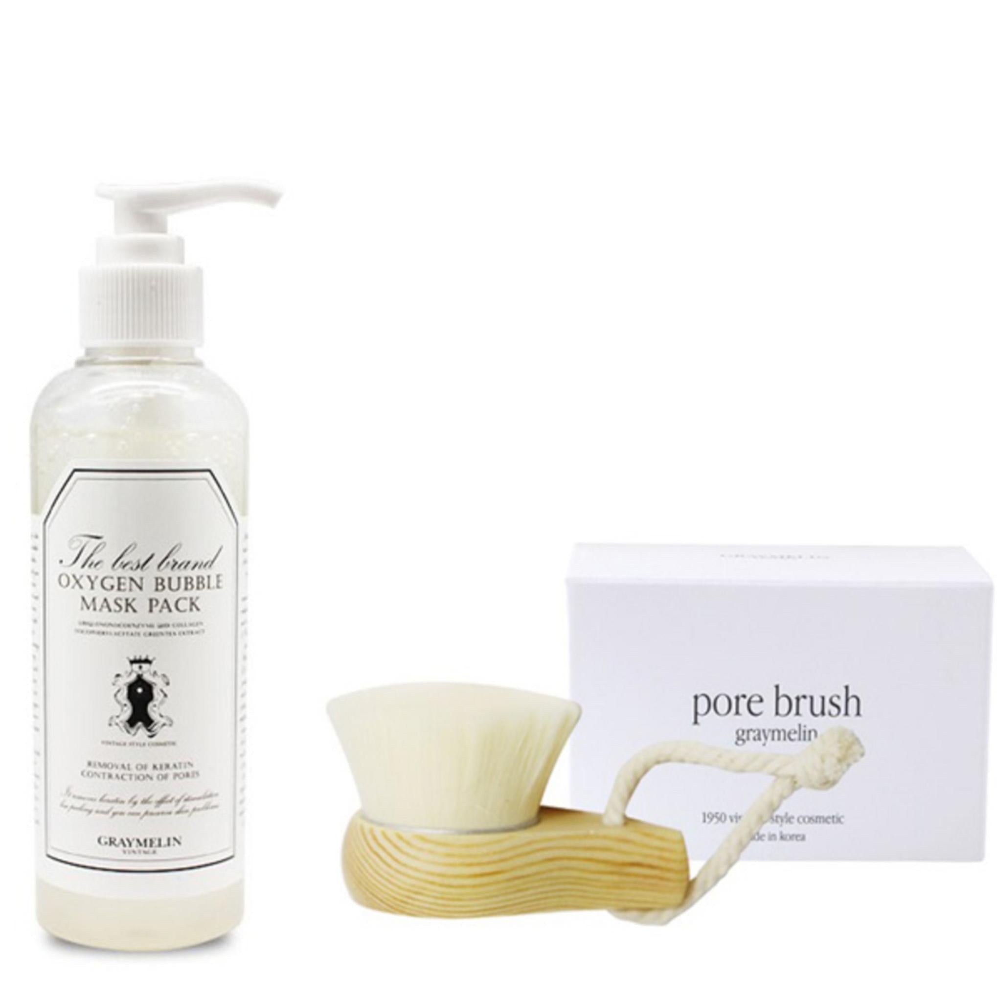 Conjunto de escova de poros Gray Melin + pacote de bolhas de oxigênio O2