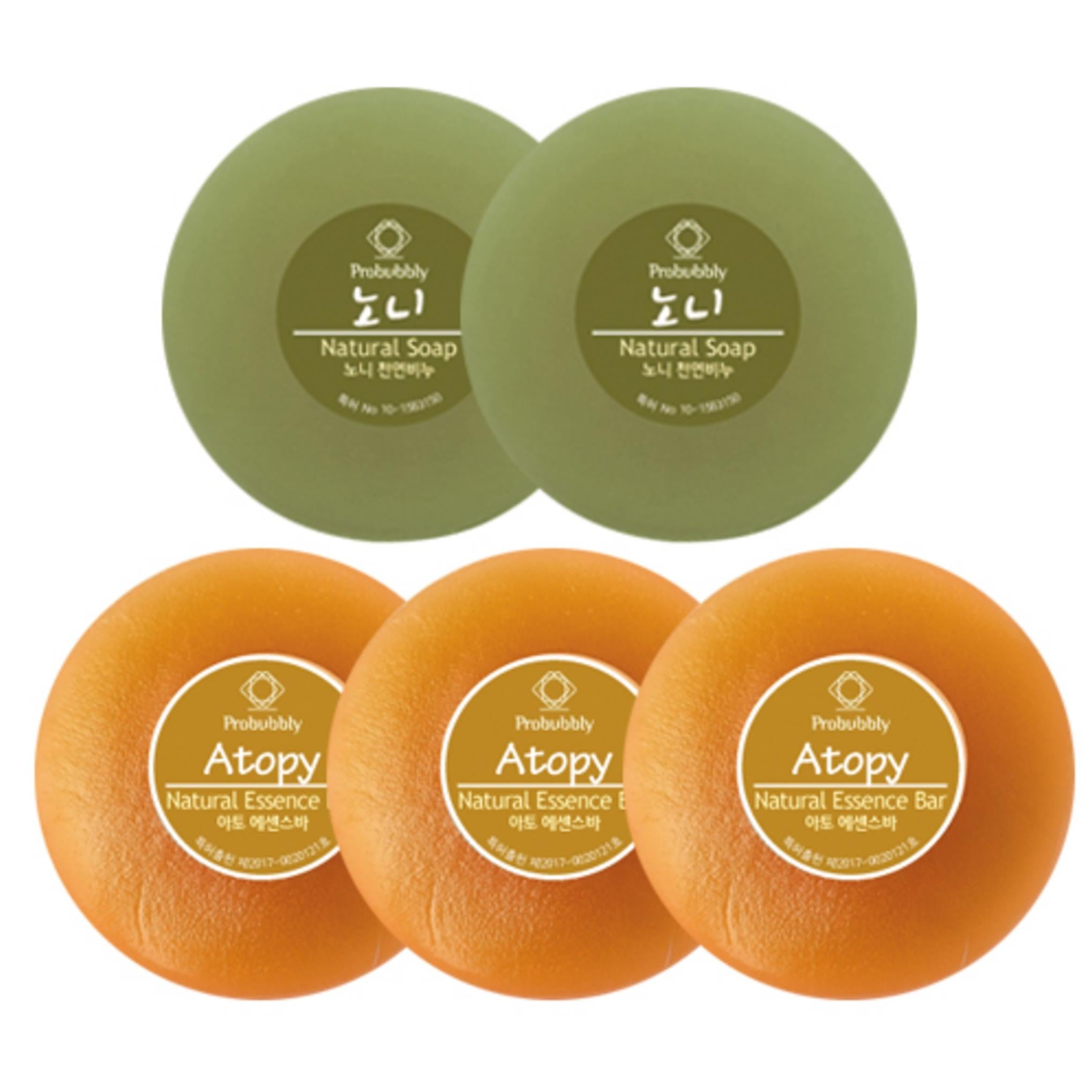 Probubbly Нейтральное Мыло Нони 110г x 2шт + Ato Essence Мыло 110г x 3шт Набор