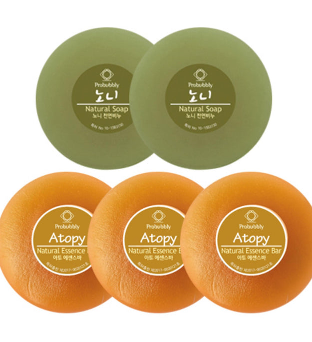 Probubbly Neutral Soap Noni 110g x 2p + Ato Essence Bar 110g x 3p Set