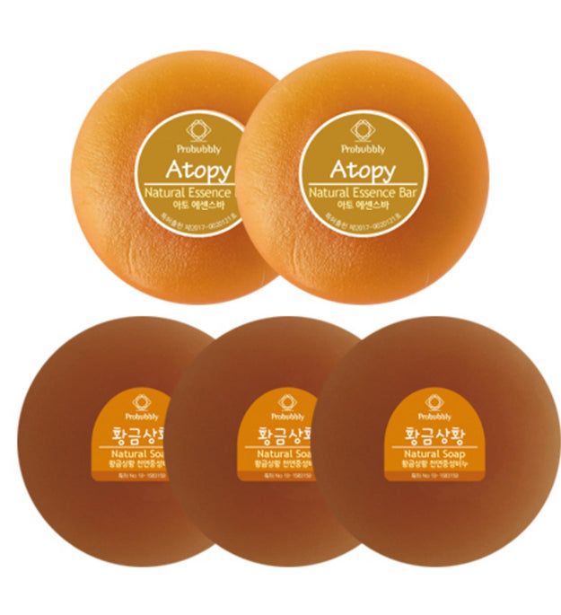 Probubbly Neutral Soap Sanghwang Mushroom 110g x 3p + Ato Essence Bar 110g x 2p Set
