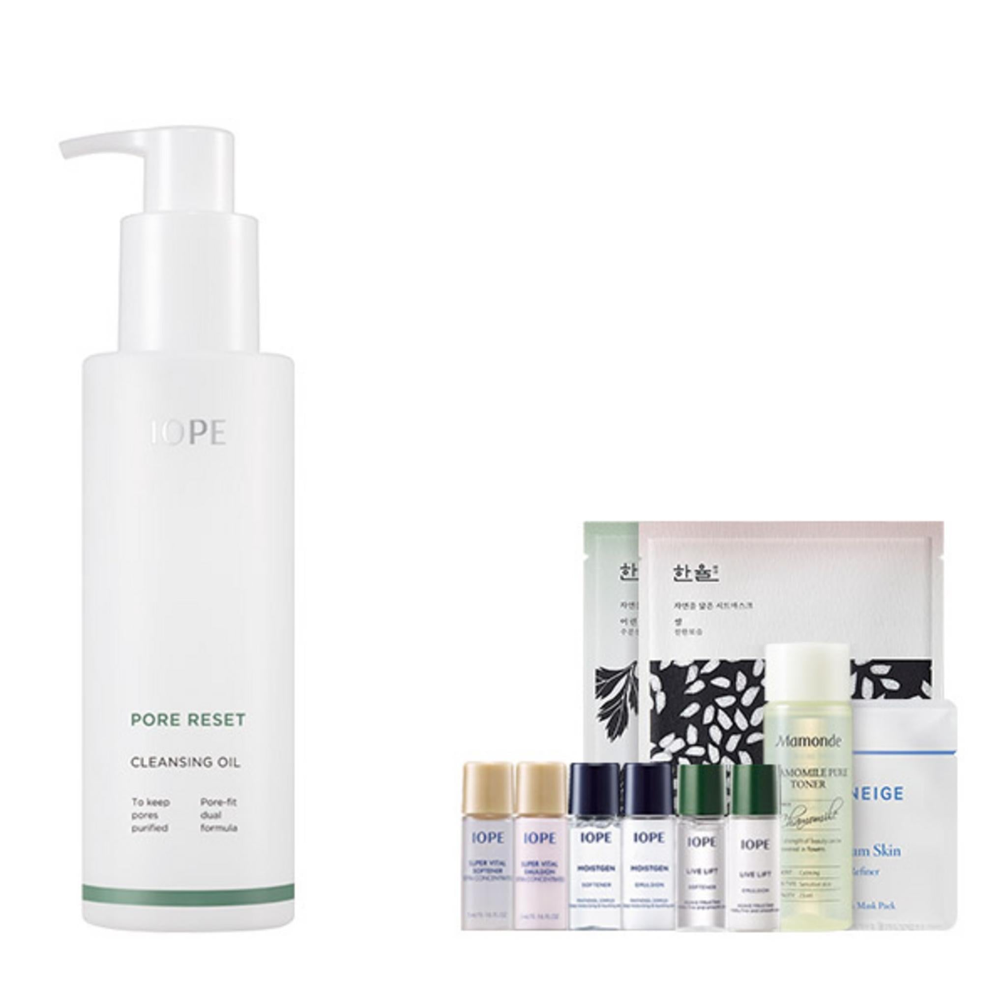 IOPE Pore Reset Cleansing Oil 200ml + 10 cosmetici Premium Basic Care