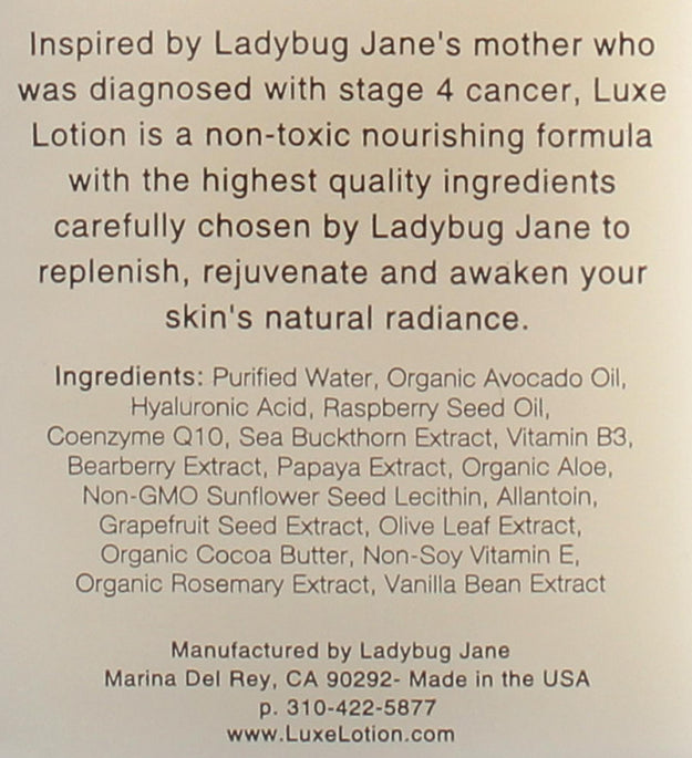 Ladybug Jane Luxe Lotion Face & Neck & Hands Vanilla