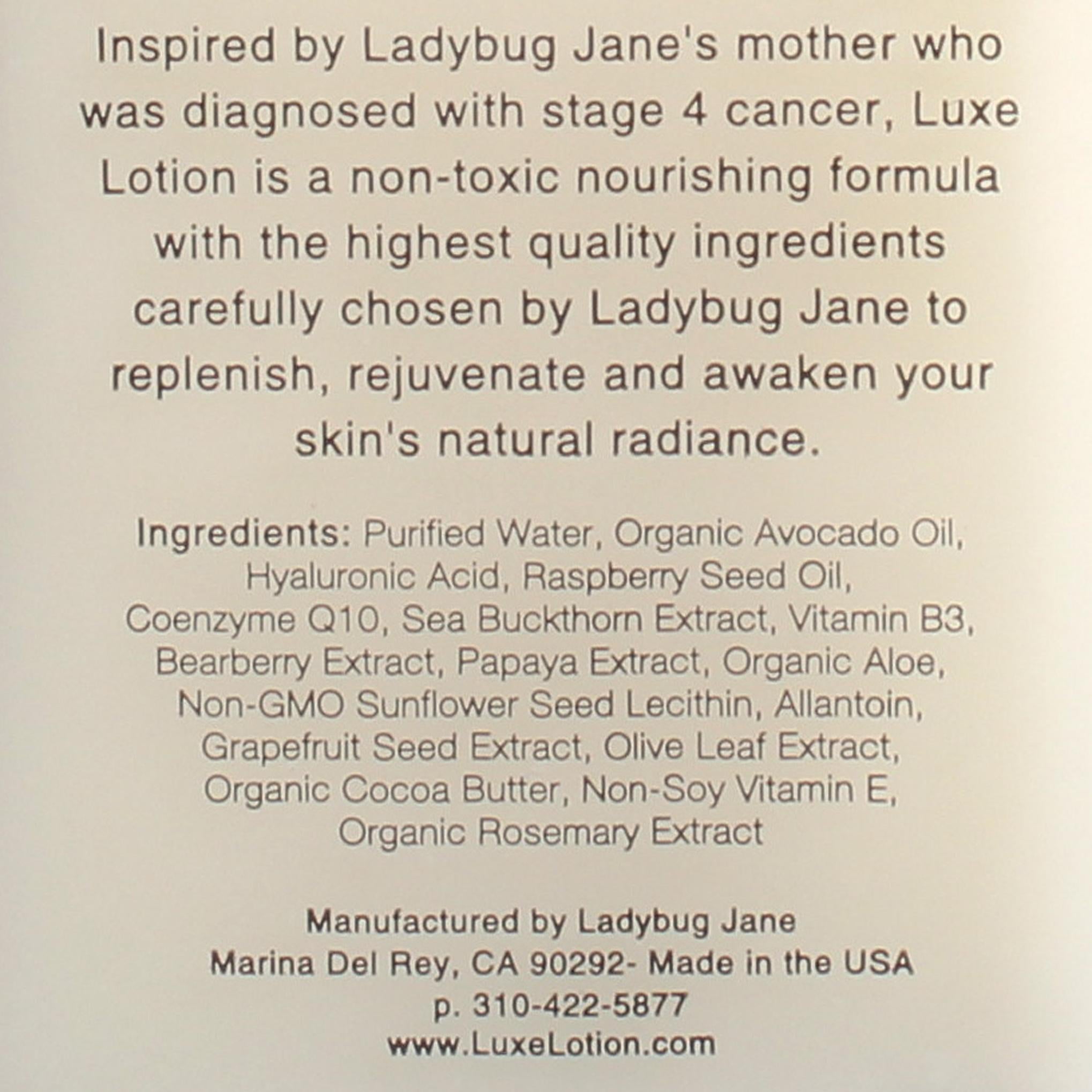 Luxe Beauty Loción de lujo para rostro, cuello y manos