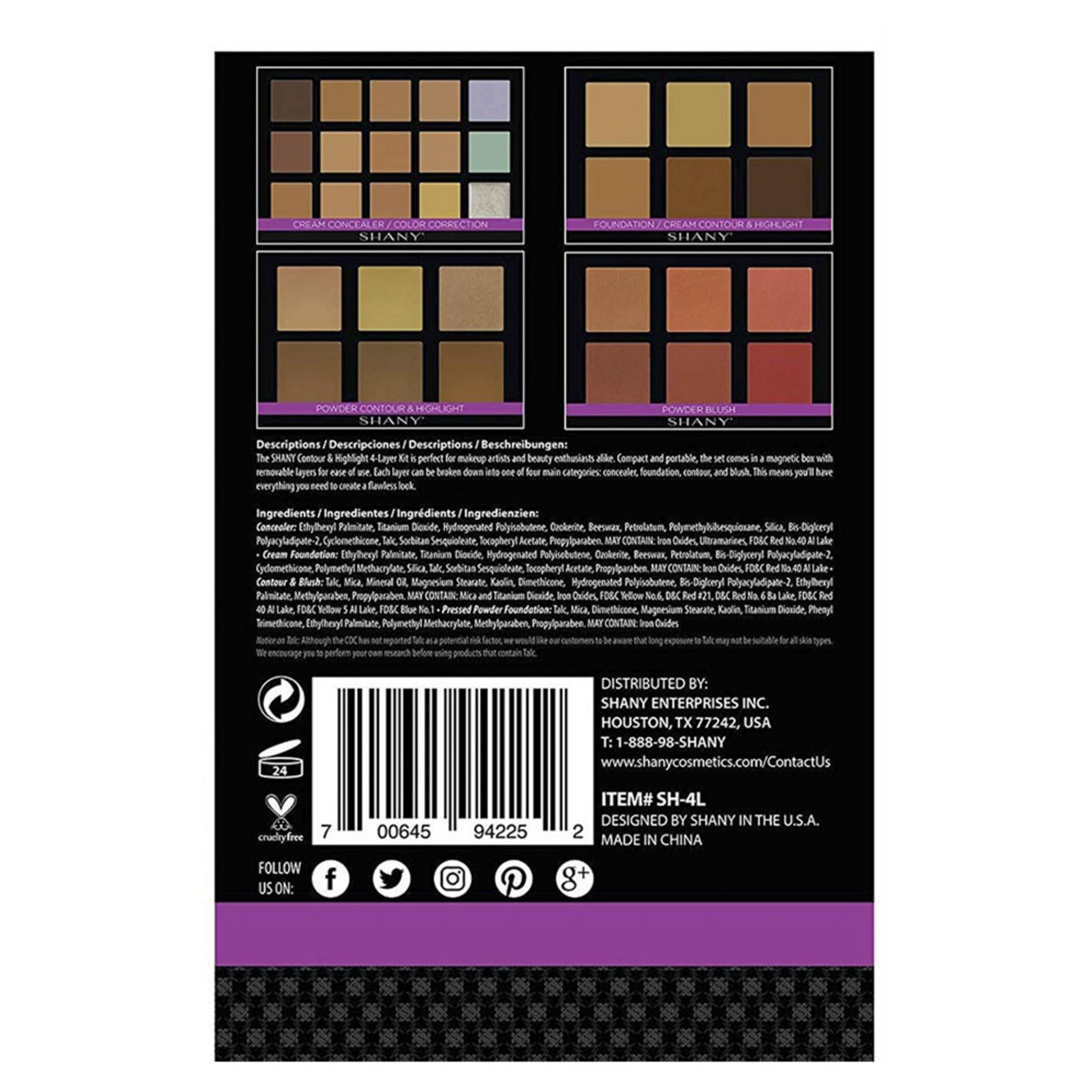 Набор для контуринга и хайлайтера Shani 4 Layer