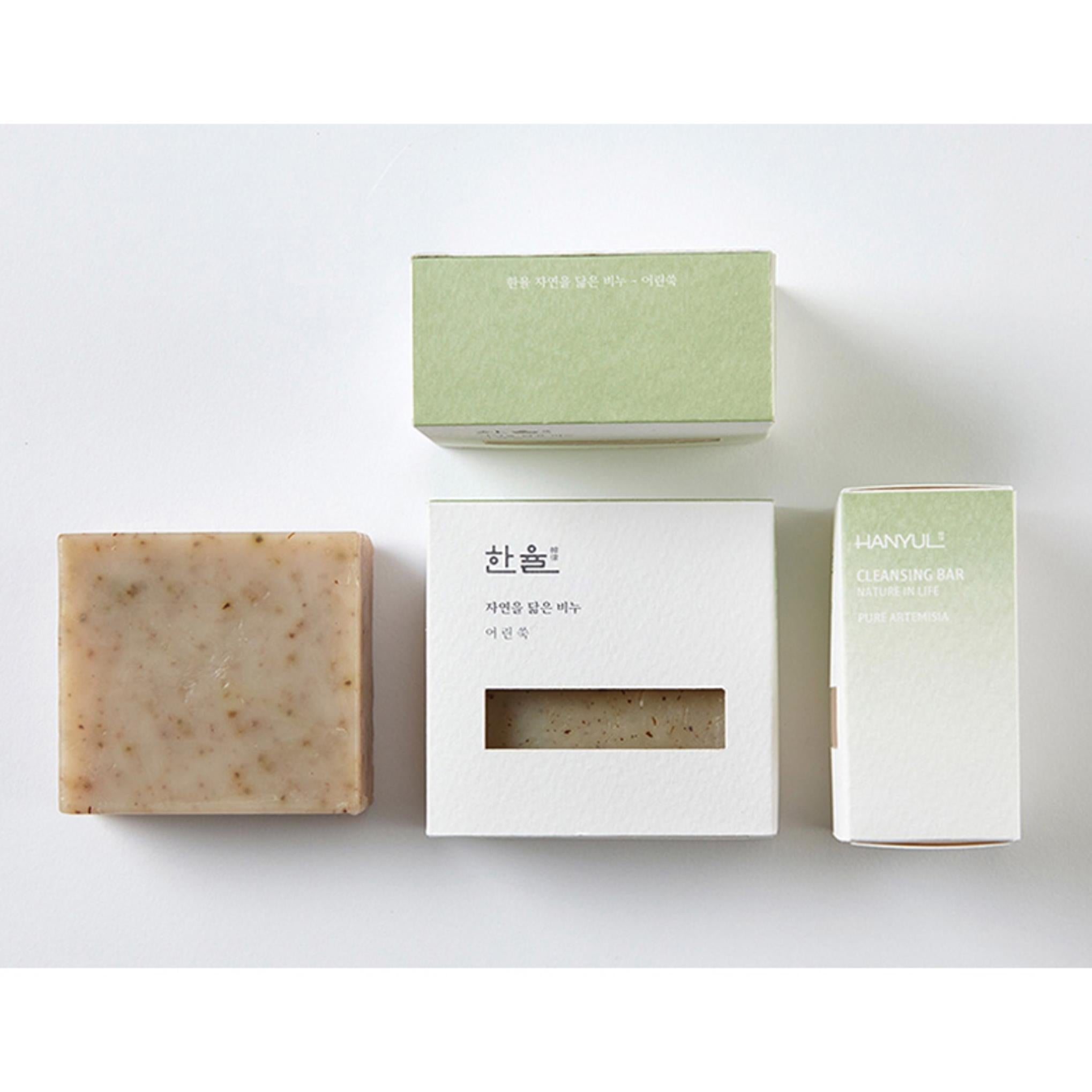 Hanyul Nature-resembling Soap Young Mugwort 100g + Premium Amarahan 6 types of basic cosmetics set