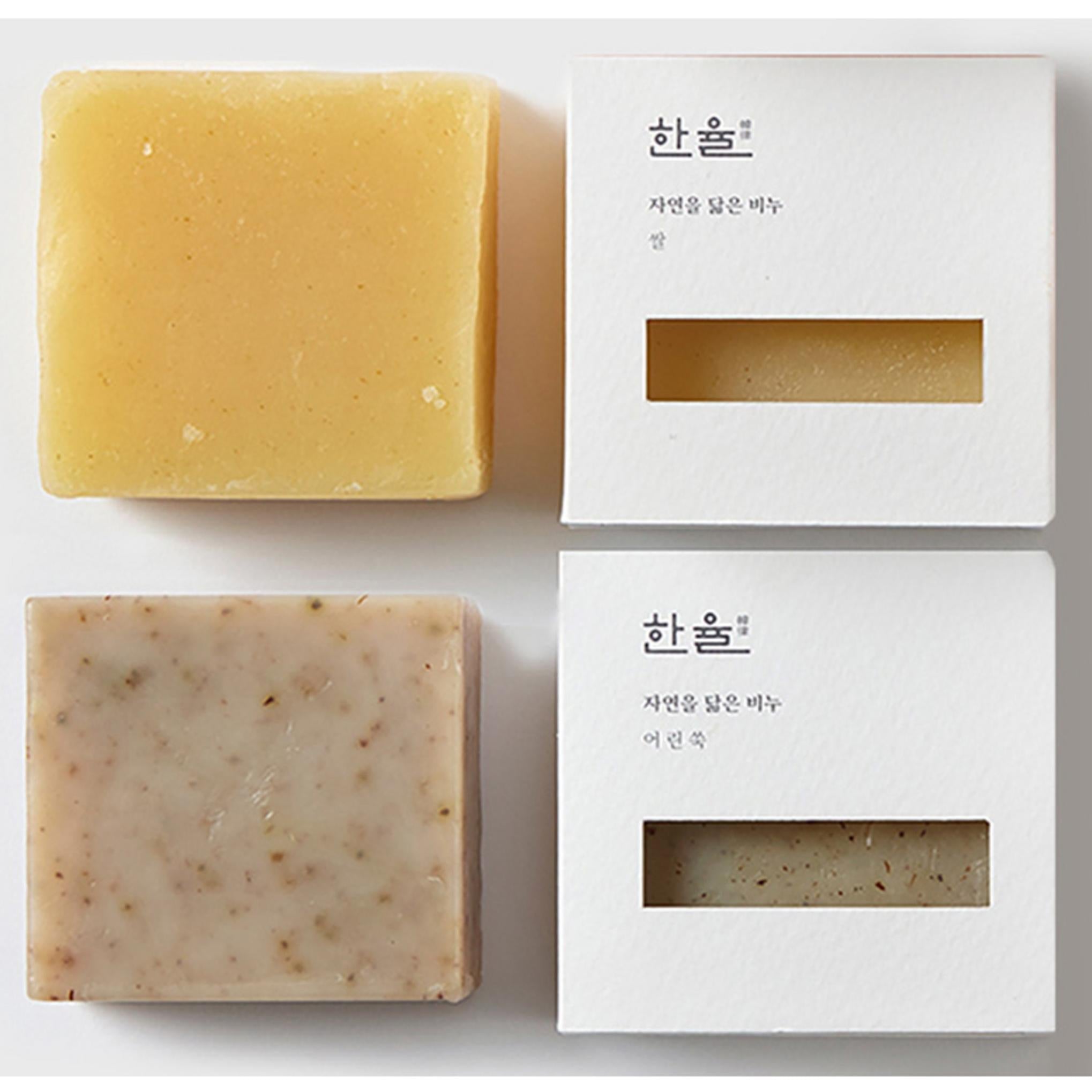 Hanyul Nature-resembling Soap Young Mugwort 100g + Premium Amarahan 6 types of basic cosmetics set
