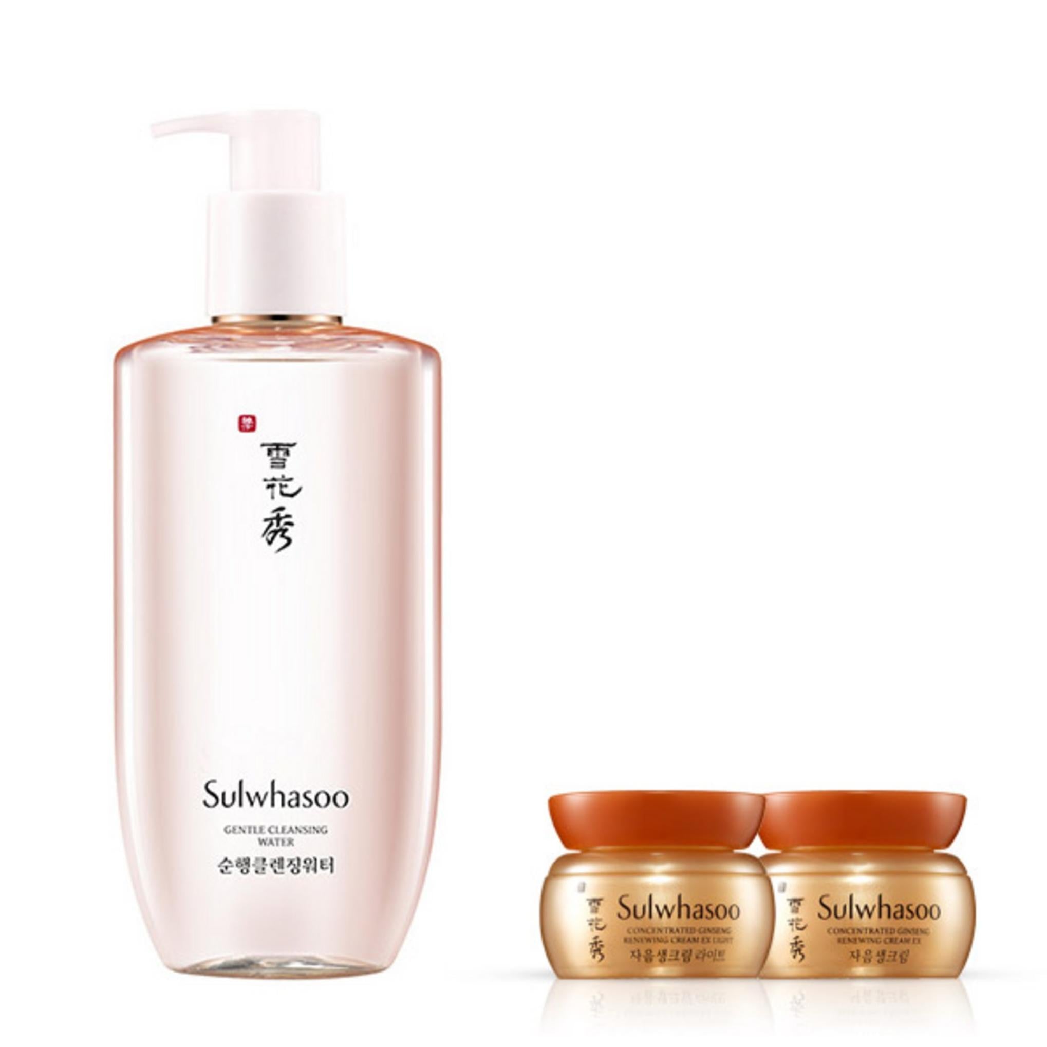 Sulwhasoo Agua Limpiadora Suave Gran Capacidad 400ml + Crema Renovadora Concentrada Ginseng GWP 2 tipos