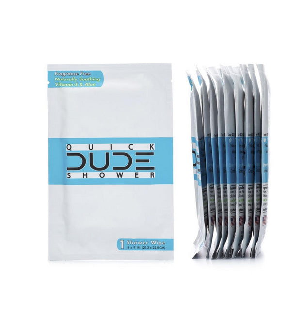 Dude Products Quick Shower Body Wipes Fragrance Free 20.3 x 22.8cm
