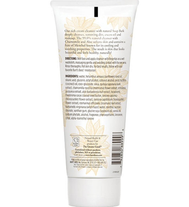 Burt's Bees Crema de Limpieza Profunda Jabón Corteza y Manzanilla