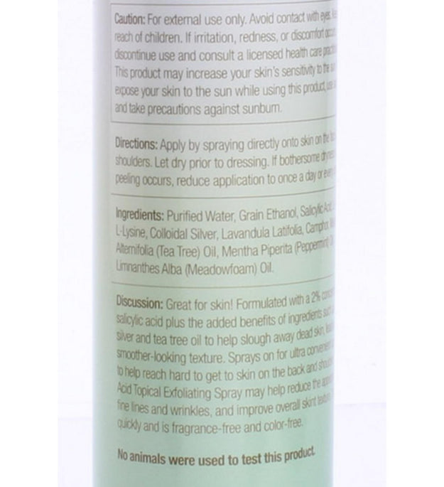 Spray exfoliant topique à l'acide salicylique Lifeflow Health