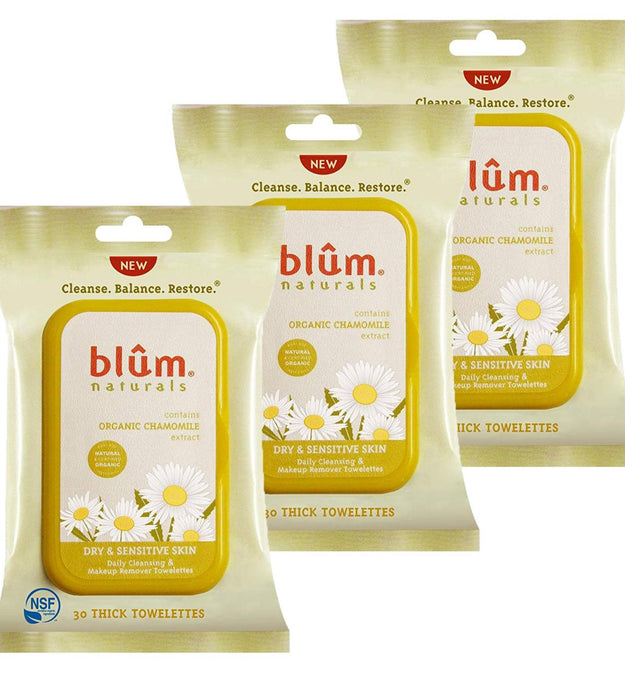 Bloom Naturals Lingette nettoyante et démaquillante quotidienne à l'extrait de camomille