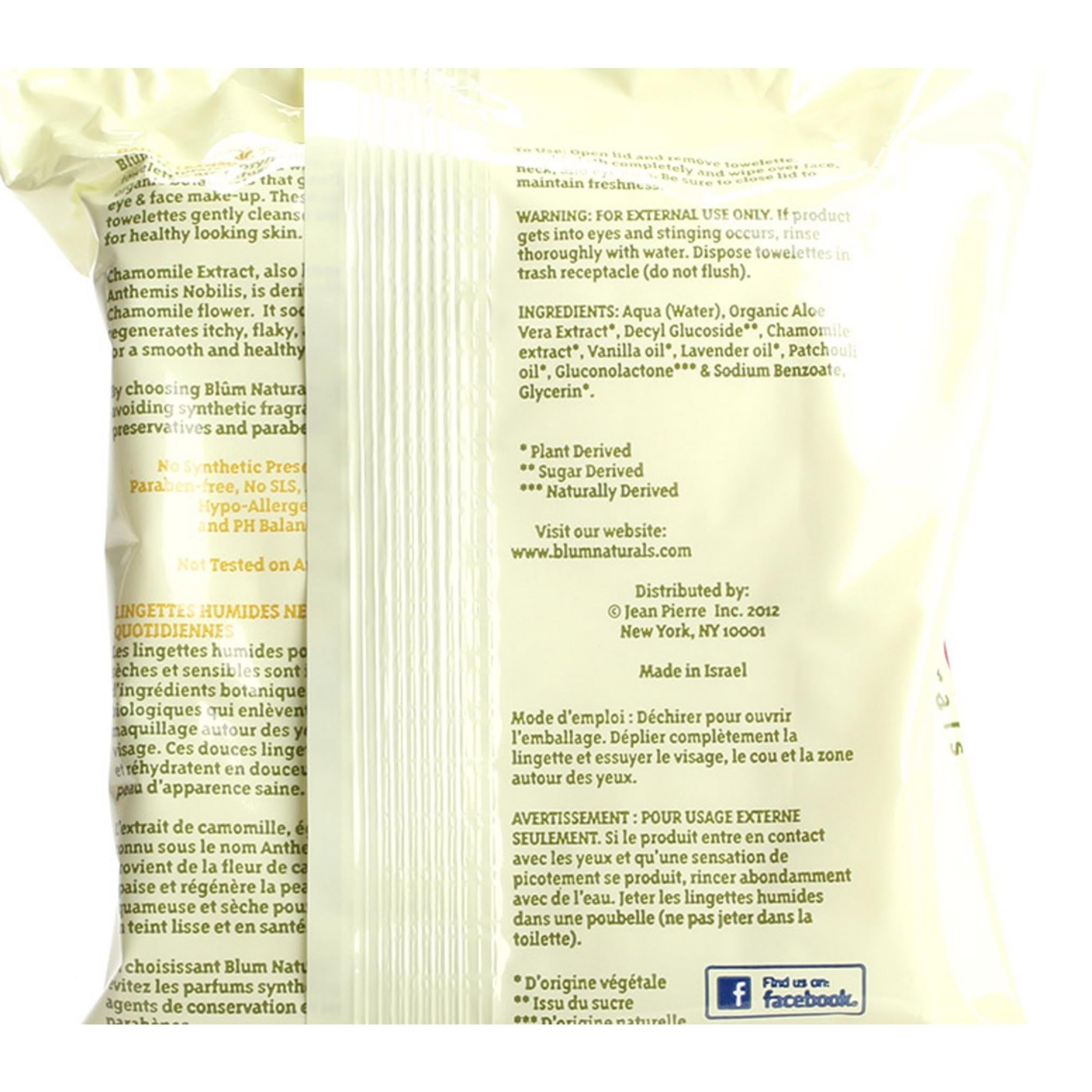 Estratto di camomilla in salvietta detergente e struccante quotidiana Bloom Naturals