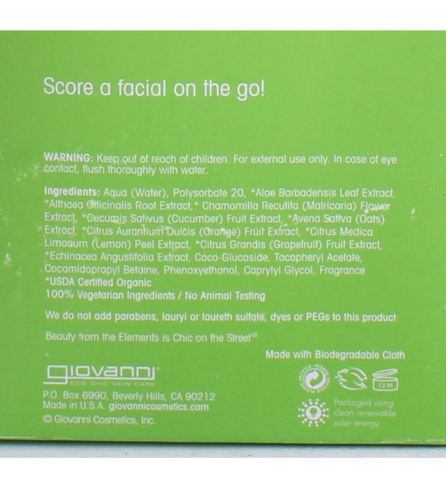 Giovanni Refreshing Facial Cleansing Towelette