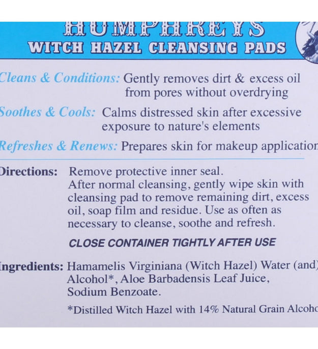 Humphreys Witch Hazel Cleansing Pads