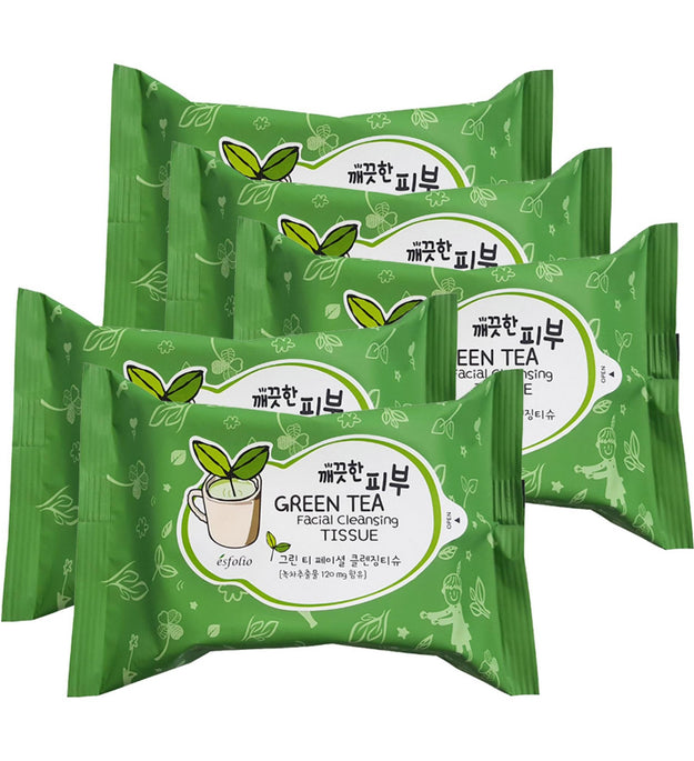 Toallitas limpiadoras faciales de té verde Clean Skin