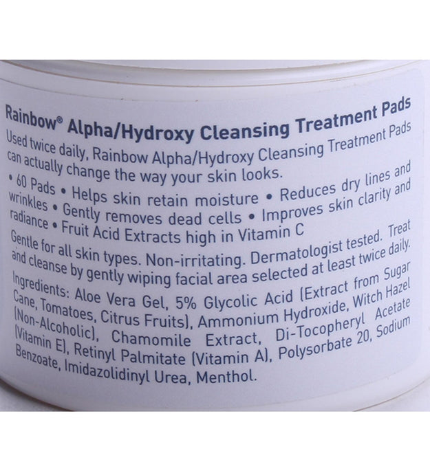 Rainbow Research Alpha Hydroxy Cleansing Treatment Pads