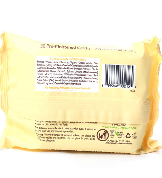 Babo Botanicals 3-In-1 Face Hand & Body Cleansing Wipes