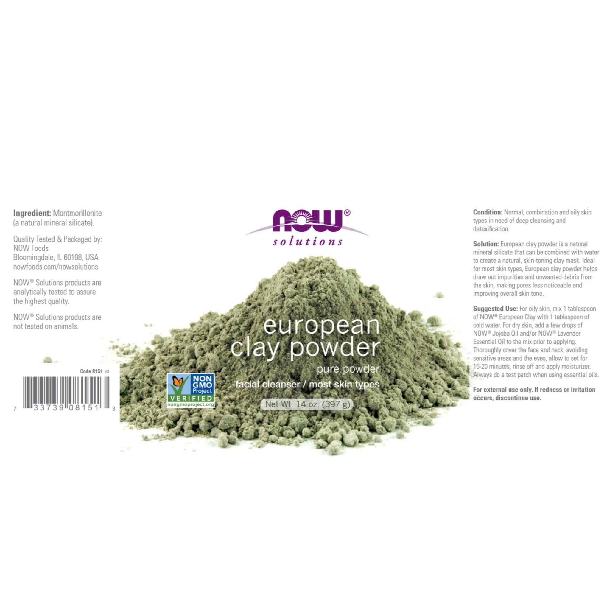 منظف ​​الوجه بمسحوق الطين الأوروبي من ناو فودز