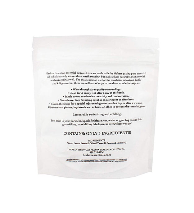Herban Essentials Lemon Oil Towelette Cleansing Tissue