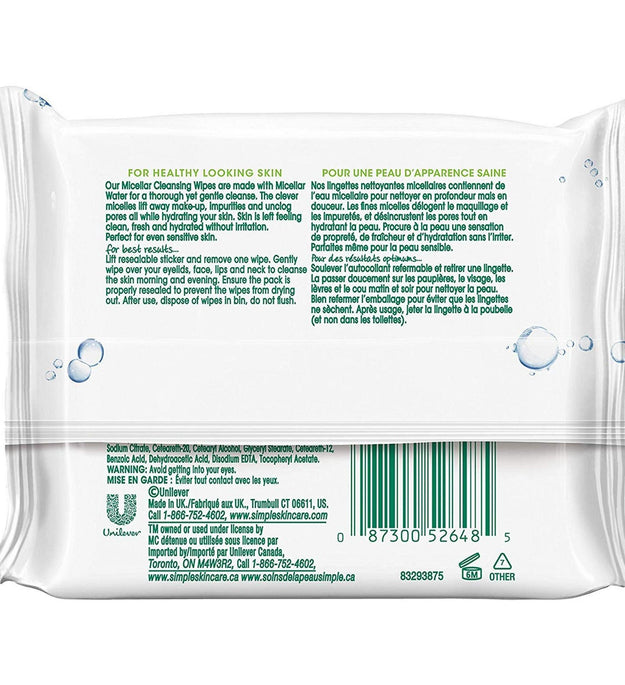 Simple Micellar Make-up Remover Wipe