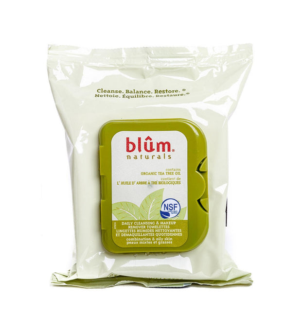 Bloomnaturals Lingette nettoyante et démaquillante quotidienne à l'huile d'arbre à thé