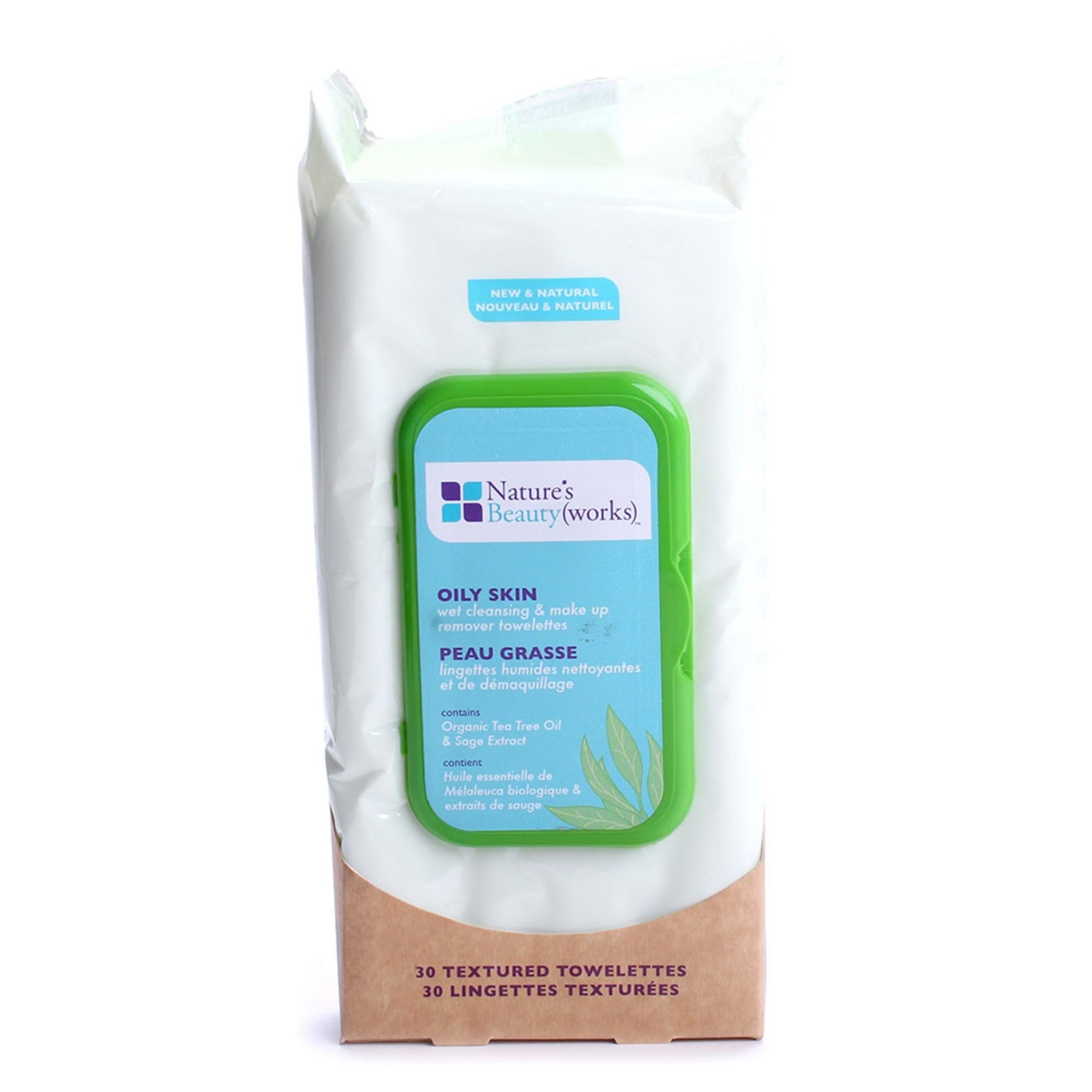 Nature's Beauty Works Wet Cleansing & Makeup Remover Towelette Oily Skin