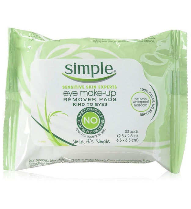 Simple Eye Make-up Remover Pads 30 Pieces