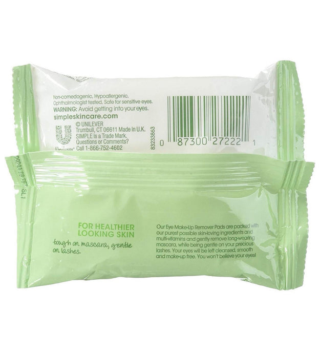 Simple Eye Make-up Remover Pads 30 Pieces