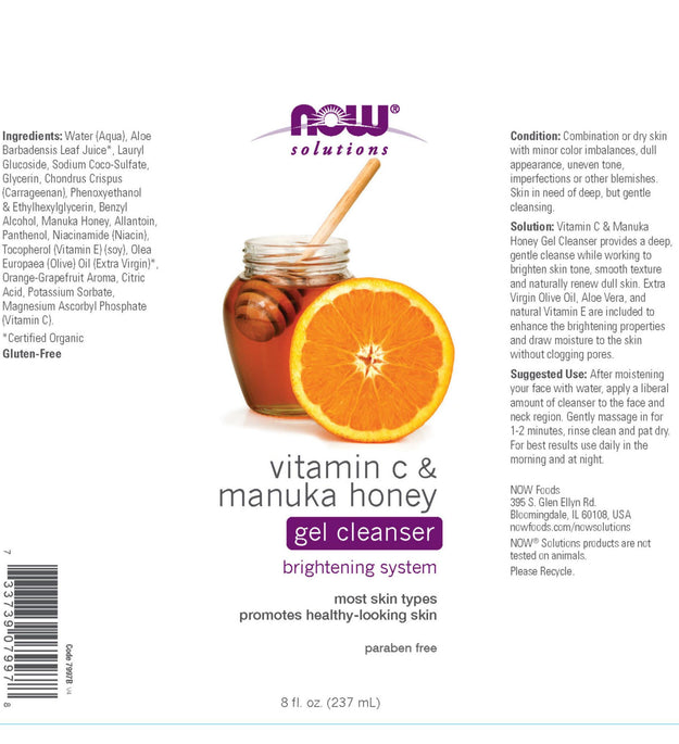 Now Foods Vitamin C & Manuka Honey Gel Cleanser