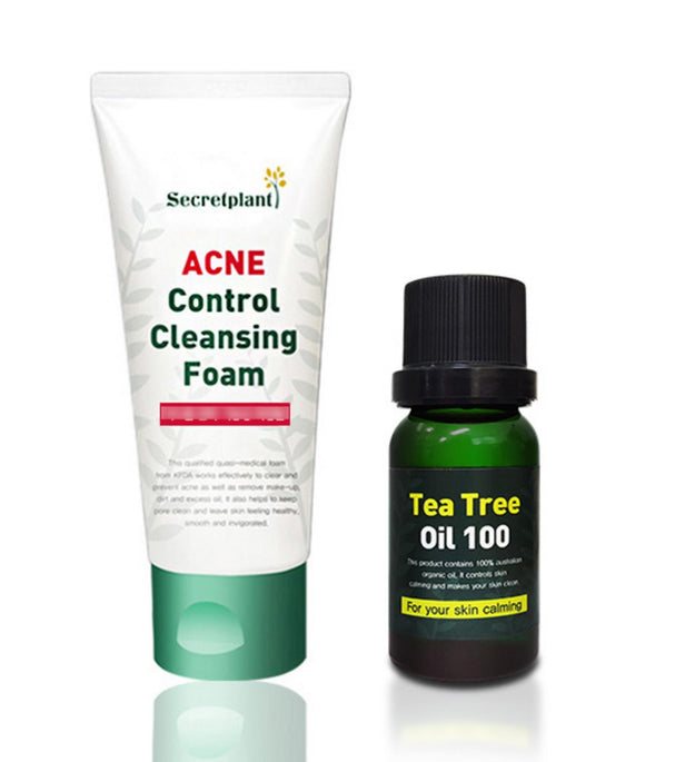 Secret Plant Acne Control Cleansing Foam 120ml + Tea Tree Oil 100 10ml Set