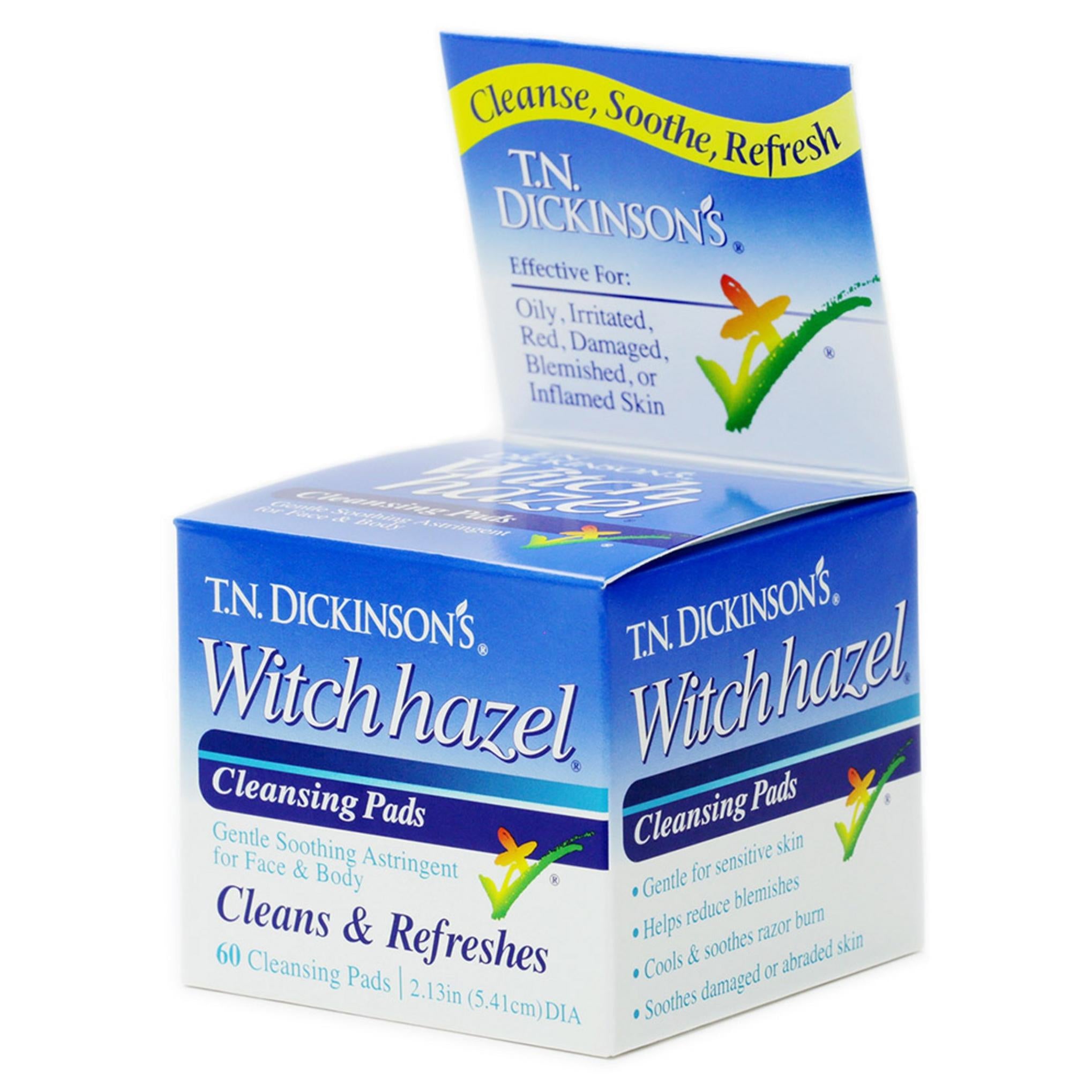 Almofada de limpeza TN Dickinson Witch Hazel limpa e atualizada