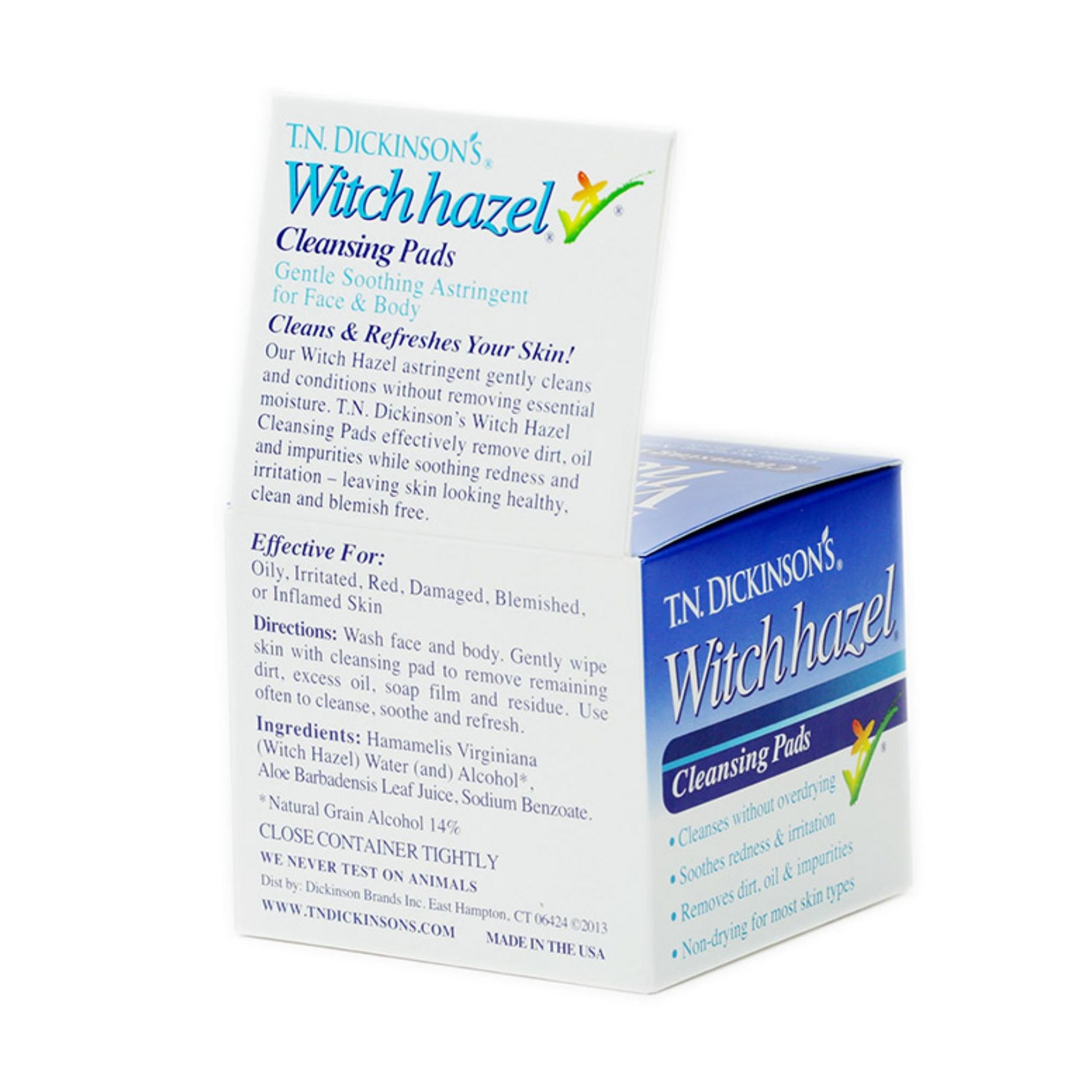 Almofada de limpeza TN Dickinson Witch Hazel limpa e atualizada