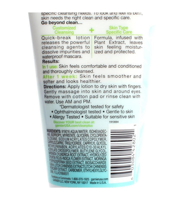 Garnier Clean Makeup Removing Lotion Cleanser