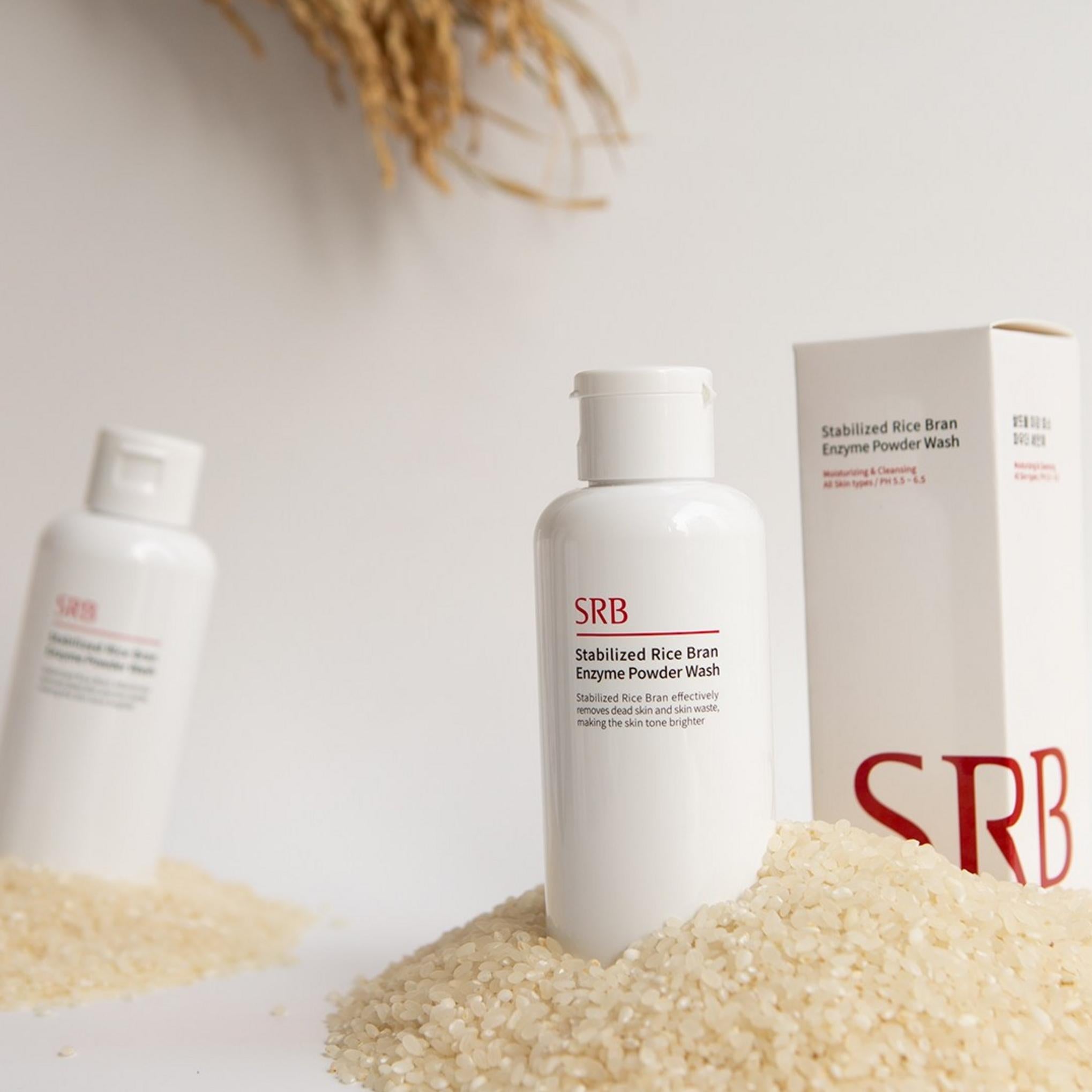 SRB água de arroz farelo de arroz enzima pó de limpeza para lavagem facial