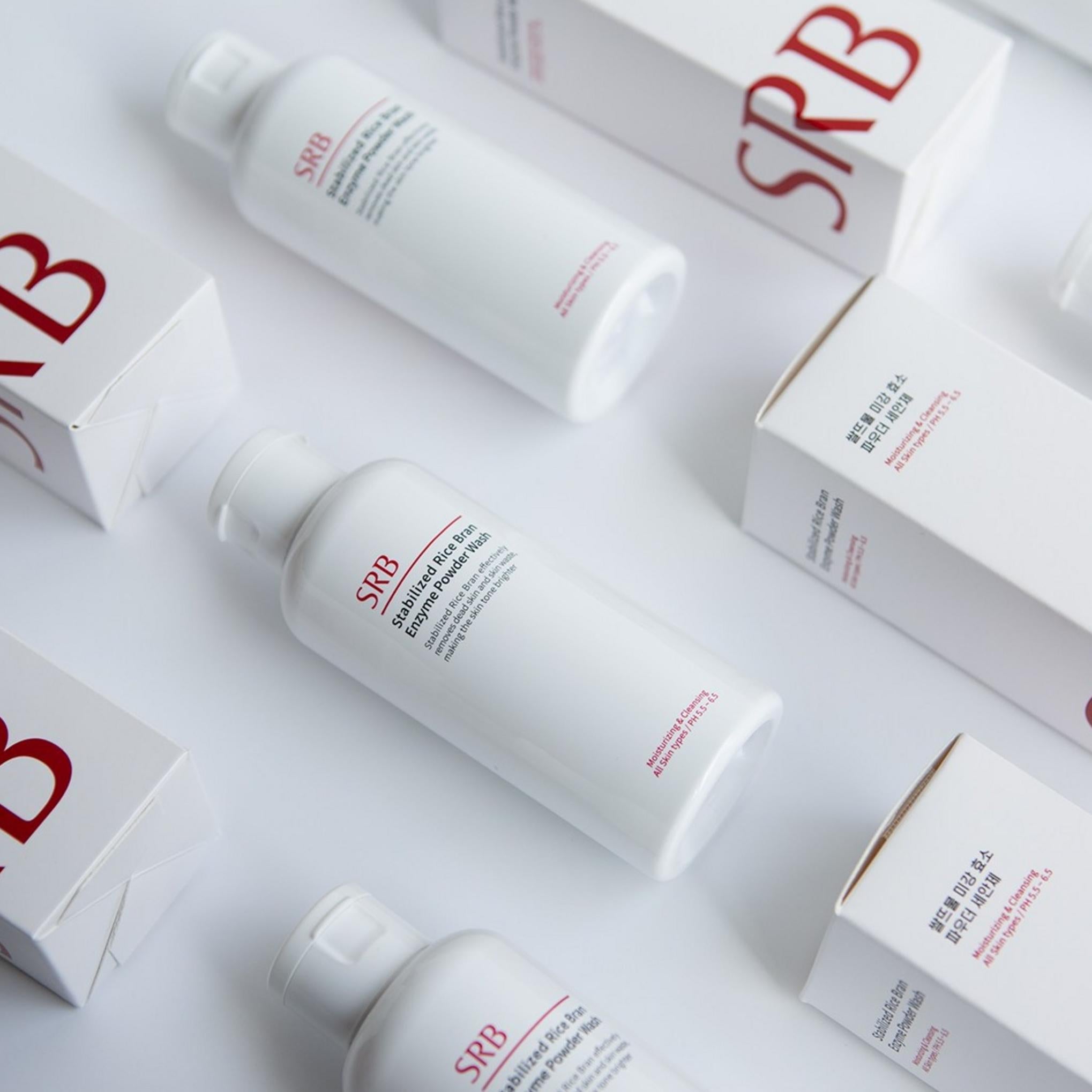 SRB água de arroz farelo de arroz enzima pó de limpeza para lavagem facial